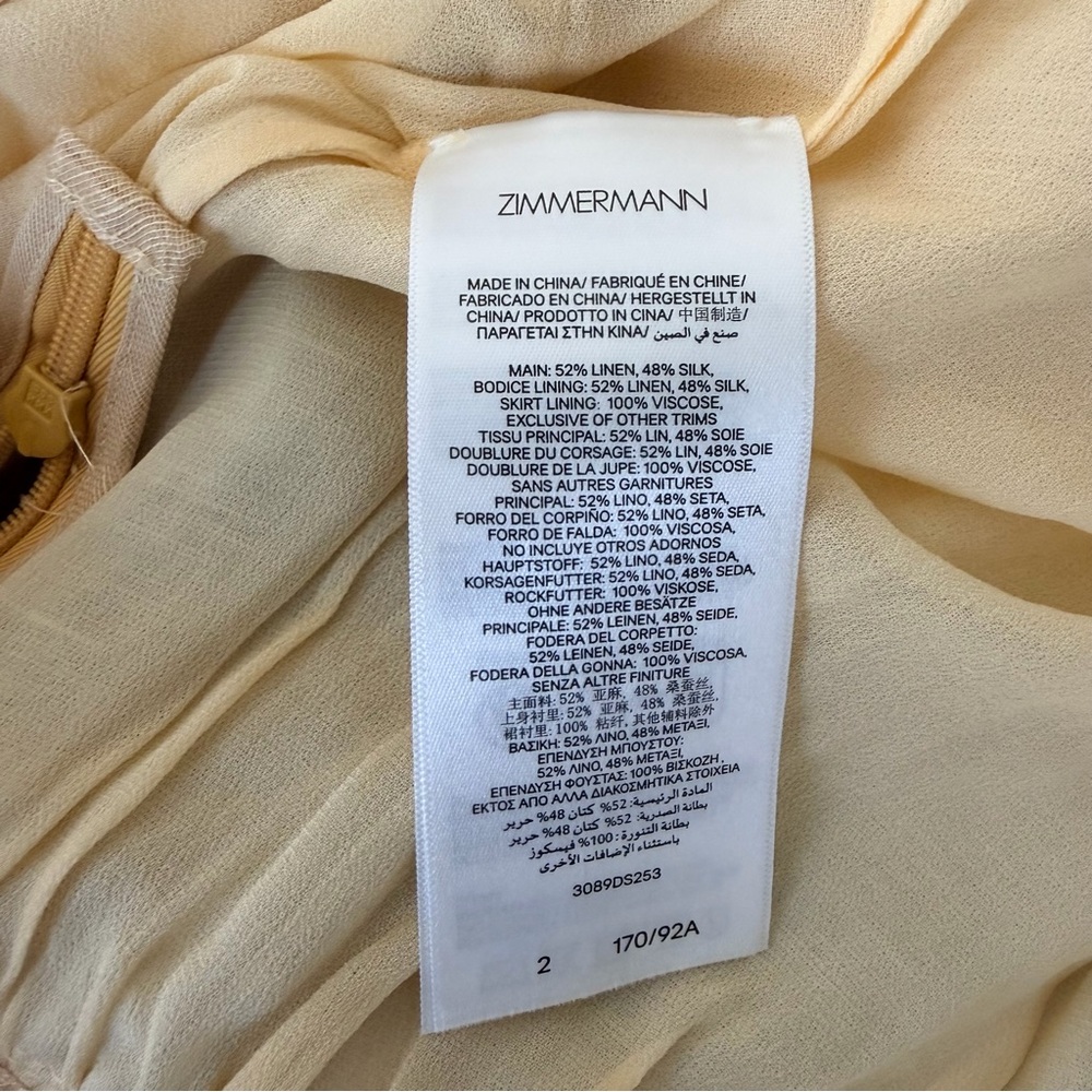 Zimmermann Balance Plunge Mini Dress in Yellow Seascape | 2/US8 - Picture 16 of 16